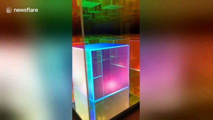 Mesmeric dichroic 'infinity cube' that goes on forever is actually a lamp