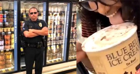 ABD polisi dondurma yalayan kız nedeniyle markette nöbet tutuyor