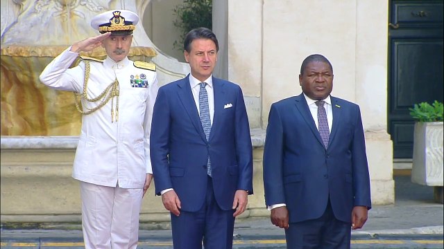 Roma - Conte accoglie il Presidente del Mozambico a Palazzo Chigi (09.07.19)