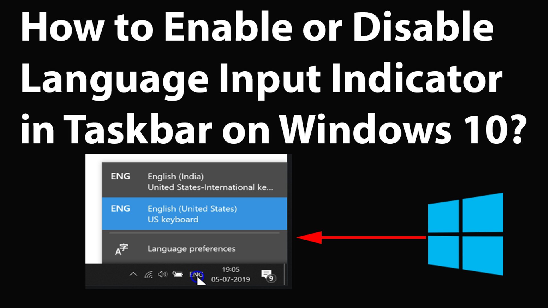 How To Enable Or Disable Language Input Indicator In Taskbar On Windows 10 Video Dailymotion