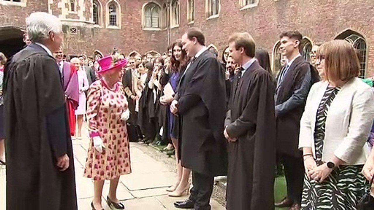 The Queen visits Queens' College in Cambridge