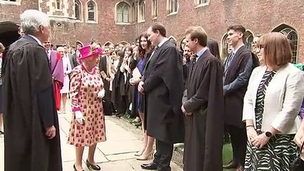 The Queen visits Queens' College in Cambridge