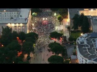 Protesta e 10 kombëtare e opozitës, pamje me dron