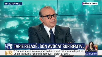 Bernard Tapie relaxé: son avocat décrit "une affaire totalement et exclusivement politique au départ"