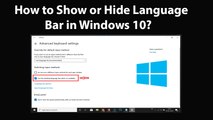 How to Show or Hide Language Bar in Windows 10?