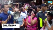 Manila Mayor Isko Moreno addresses Divisioria vendors