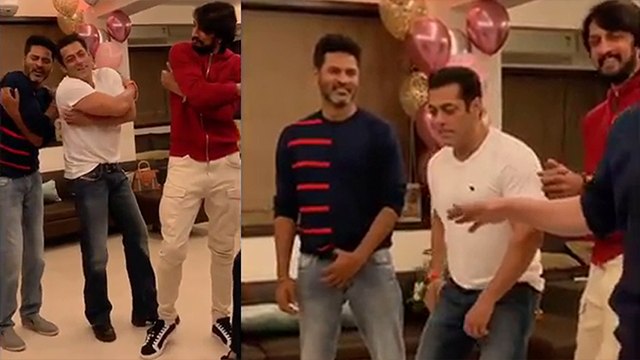 Salman Khan dances with Kichcha Sudeep & Sajid Nadiadwala on Urvashi song; Watch Video | FilmiBeat