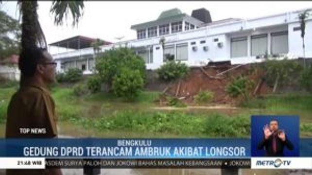Gedung DPRD Bengkulu Terancam Ambruk Akibat Longsor