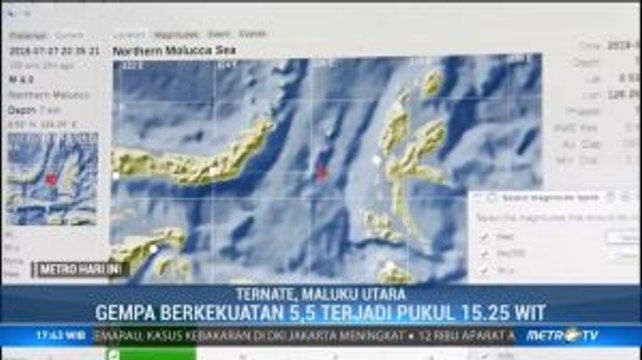 Gempa 5,5 SR Guncang Ternate, Tidak Berpotensi Tsunami