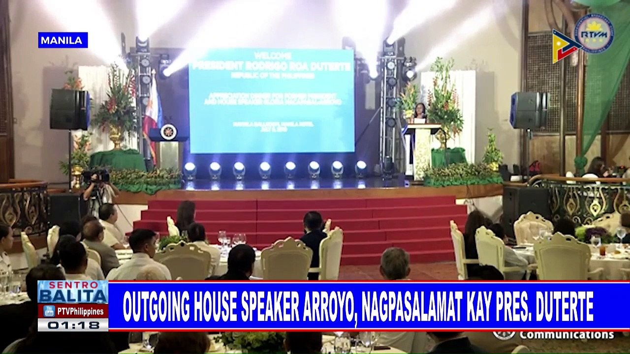 Outgoing House speaker Arroyo, nagpasalamat kay Pangulong #Duterte