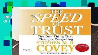 [NEW RELEASES]  The Speed Of Trust