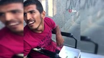 Suriyeli engelli gencin akülü sandalye heyecanı