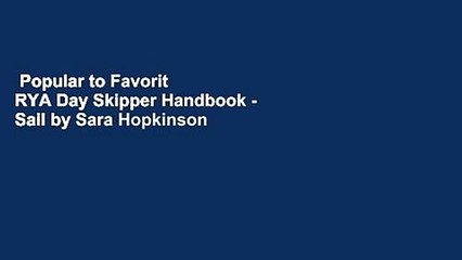 Popular to Favorit  RYA Day Skipper Handbook - Sail by Sara Hopkinson