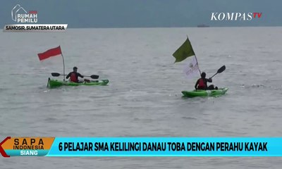 6 Pelajar SMA Keliling Danau Toba dengan Perahu Kayak