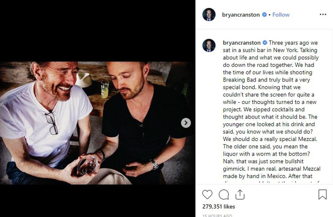 Bryan Cranston and Aaron Paul launch alcohol line