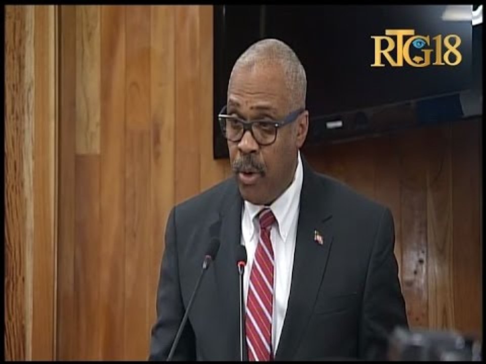 Le Premier ministre Jack Guy Lafontant ainsi que ses ministres devant le grand corps,