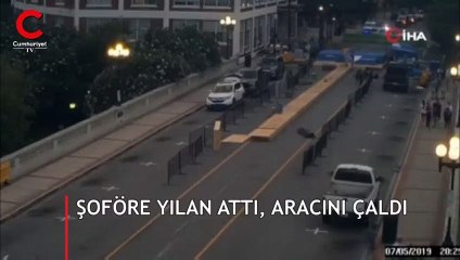 Şoföre yılan attı, aracını çaldı