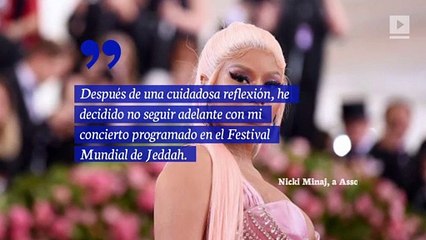 Nicki Minaj cancela su aparición en el Festival Mundial de Jeddah en Arabia Saudita