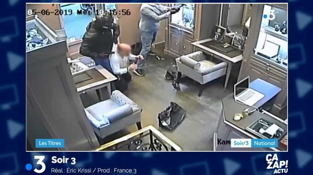 Les images spectaculaires du braquage d'une bijouterie à Paris