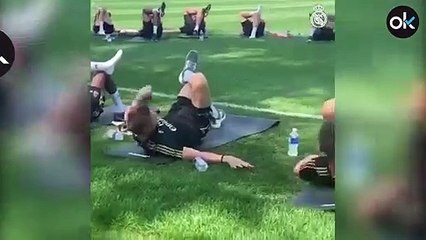 Trabajo físico en el primer entrenamiento de la pretemporada