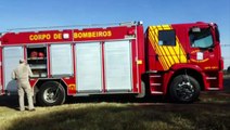Bombeiros são acionados para combate a incêndio às margens da BR-277