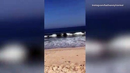 Bethenny Frankel hits the beach in see-through white swimwear