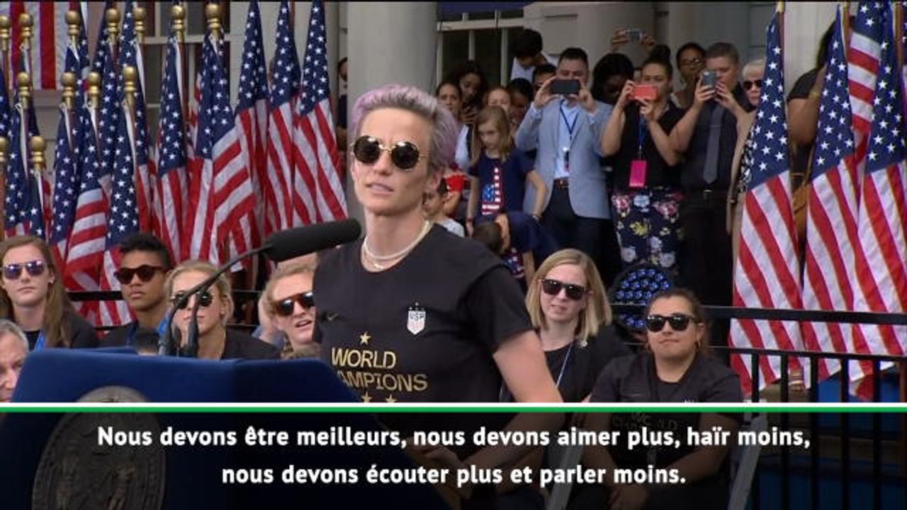 Le discours de Megan Rapinoe devant la foule