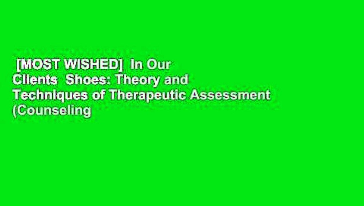 [MOST WISHED]  In Our Clients  Shoes: Theory and Techniques of Therapeutic Assessment (Counseling