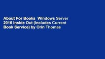 About For Books  Windows Server 2016 Inside Out (Includes Current Book Service) by Orin Thomas
