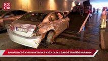 Bakırköy’de aynı noktada 2 kaza, cadde trafiğe kapandı