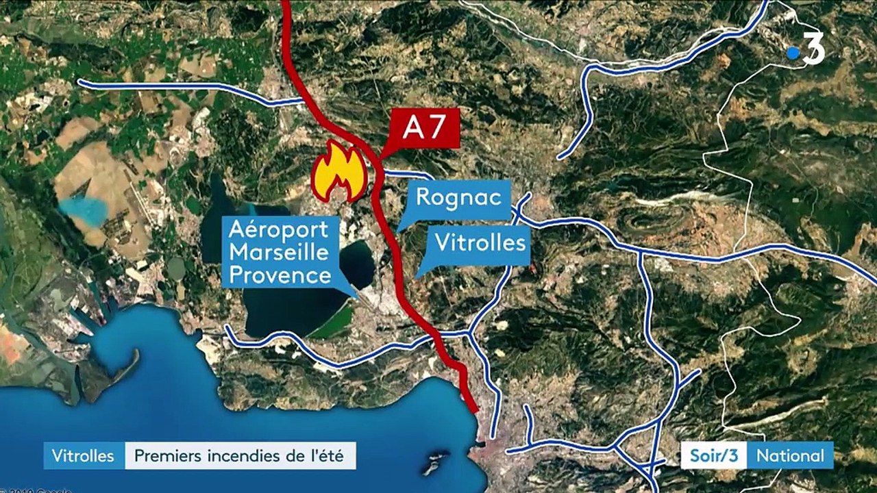 Bouches-du-Rhône : incendie maîtrisé le long de l'A7 près de Vitrolles