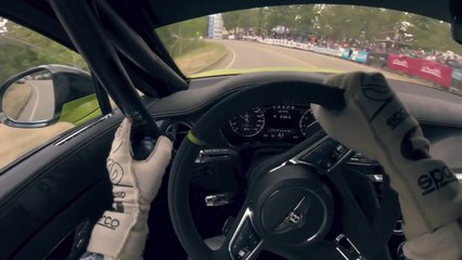 On board with Driver Rhys Millen pushing the Bentley Continental GT