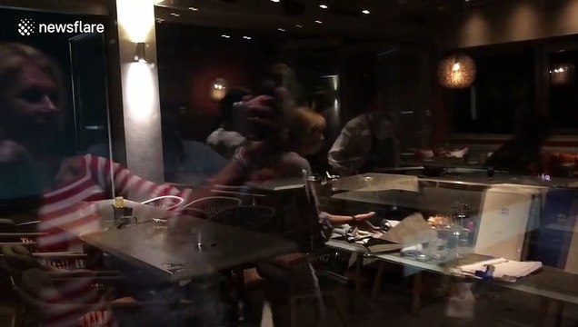 'Staff and guests were terrified' as UK tourists caught in raging storm while at Greek restaurant