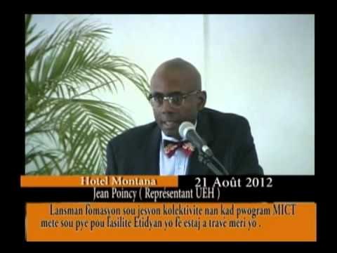 Lansman fòmasyon sou jesyon kolektivite nan kad pwogram MICT mete sou pye pou fasilite Etidyan yo.