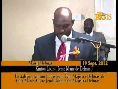 Enstalasyon Kinton Louis kòm 2em Majistra Delmas ak Ann Marie Andre Jeudy kòm 3em Majistra Delmas.