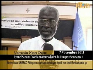 Atelye biwo UNESCO Pòtoprens nan kad rezolisyon konfli nan lekòl fondamantal yo.