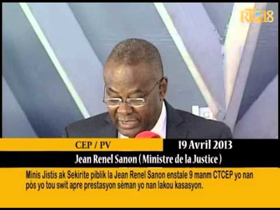 Minis Jistis ak Sekirite piblik la Jean Renel Sanon enstale 9 manm CTCEP yo nan pòs yo.