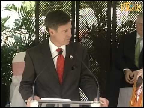 Seremoni pou poze premye wòch konstriksyon Hotel Marriot Port-au-Prince nan zòn Turgeau.