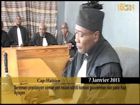 Seremoni prestasyon sèmen yon nouvo sibtiti komisè gouvènman nan pakè Kap Ayisyen.
