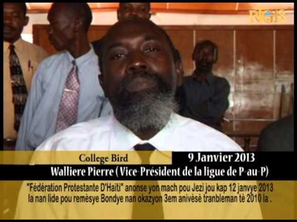 ''Fédération Prsotestante d'Haïti anonse yon mach pou Jezi jou kap 12 janvye 2013 la nan lide pou