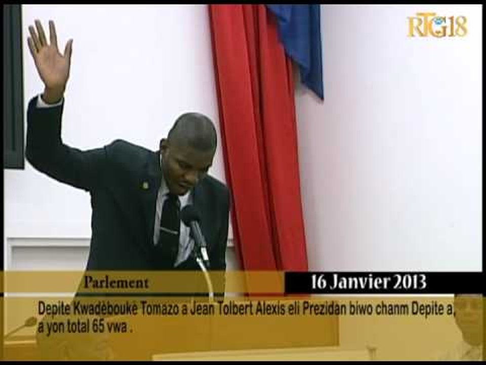 Depite Kwadèboukè Tomozo a Jean Tolbert Alexis eli Prezidan biwo chanm Depite a yon total 65 vwa.