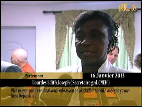 Vizit misyon politik entènasyonal edikasyon an ak platfòm sendika anseyan yo nan Sena Repiblik la.