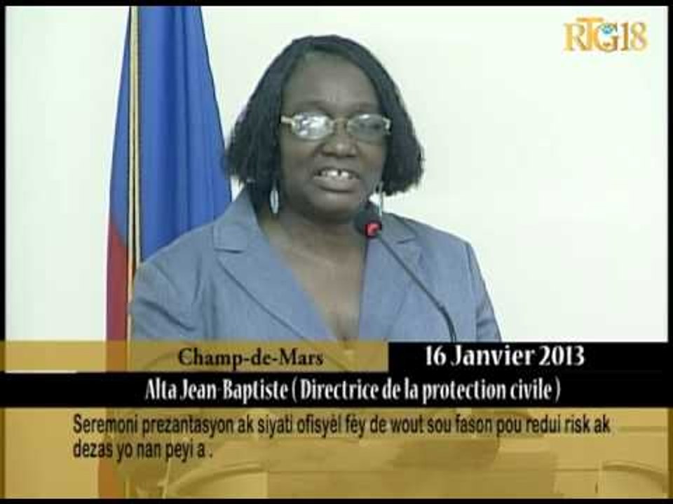 Seremoni prezantasyon ak Siyati ofisyèl fèy de wout fason pou redui Risk ak Dezas nan peyi a.