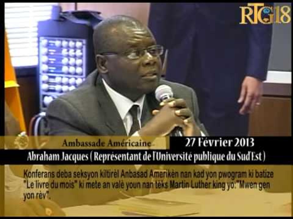 Konferans deba seksyon kiltirèl Anbasad Amerikèn nan kad yon pwogram ki batize ''Le livre du mois''