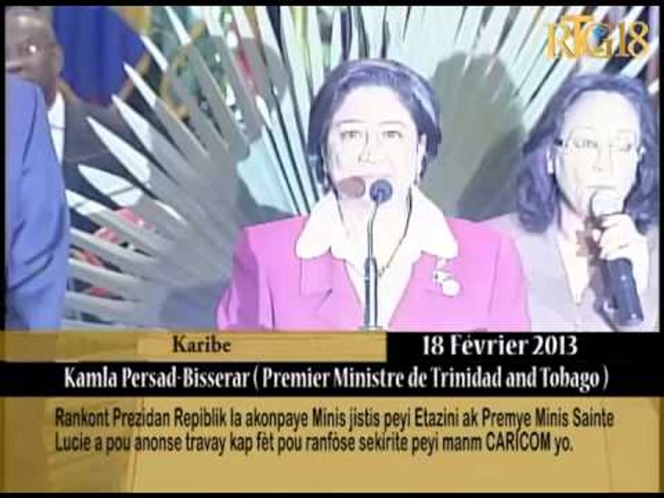 Rankont Prezidan Repiblik la akonpaye Minis Jistis Etazini ak Premye Minis Saint-Lucie a