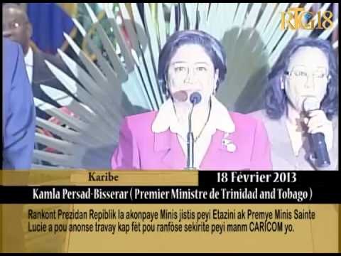 Rankont Prezidan Repiblik la akonpaye Minis Jistis Etazini ak Premye Minis Saint-Lucie a