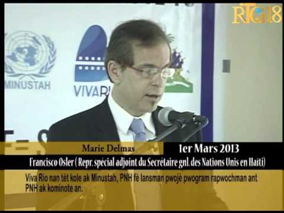 Viva Rio nan tèt kole ak MINUSTAH, PNH fè lanse pwojè pwogram rapwochman ant PNH