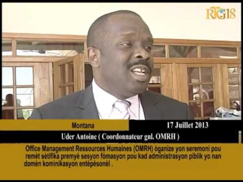 Office Mangement Ressources Humaines OMRH) òganize yon seremoni pou remèt sètifika premyè sesyon fòm