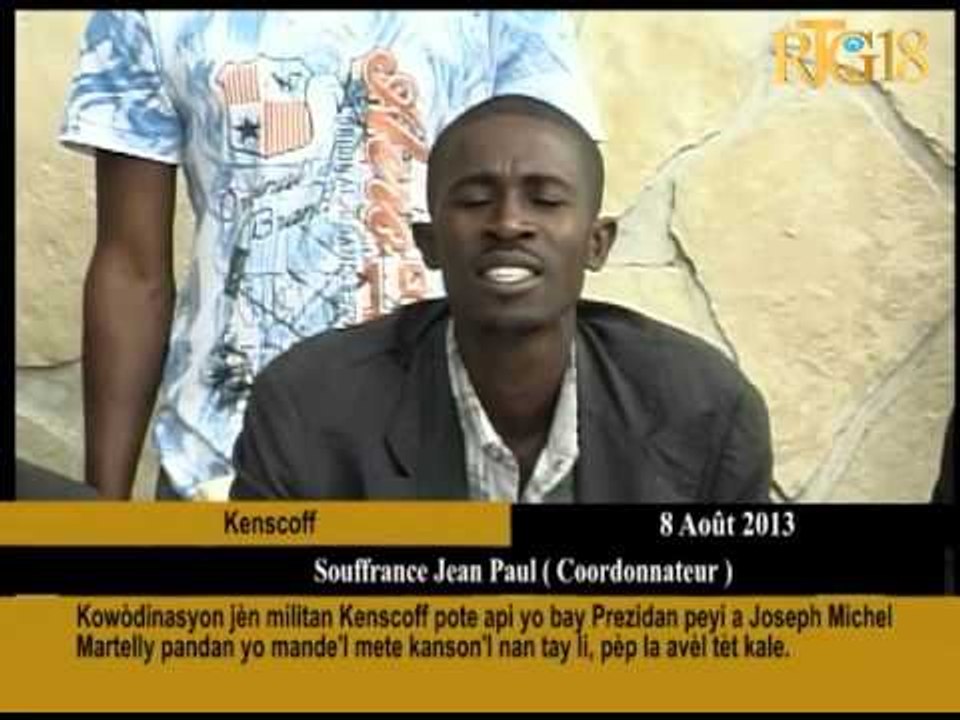 Kowòdinasyon jèn militan Kenskoff pote api yo bay Prezidan peyi a Joseph Michel Martelly