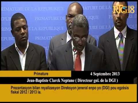 Prezantasyon bilan reyalizasyon Direksyon jeneral enpo yo (DGI) pou egzèsis fiskal 2012 2013